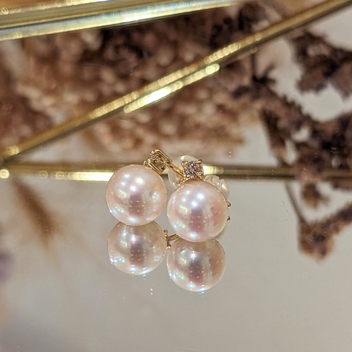 あこや真珠 ダイヤ ピアス