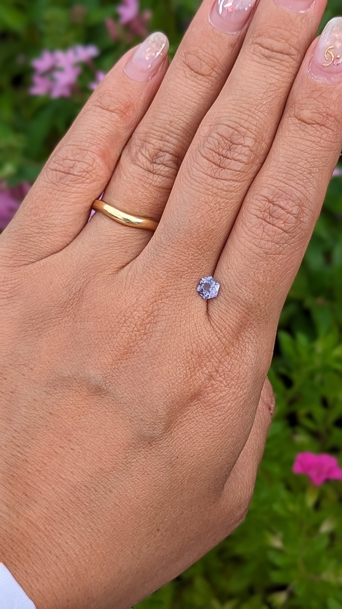 【ヘキサゴンカット①】天然パープルスピネル 約0.665ct