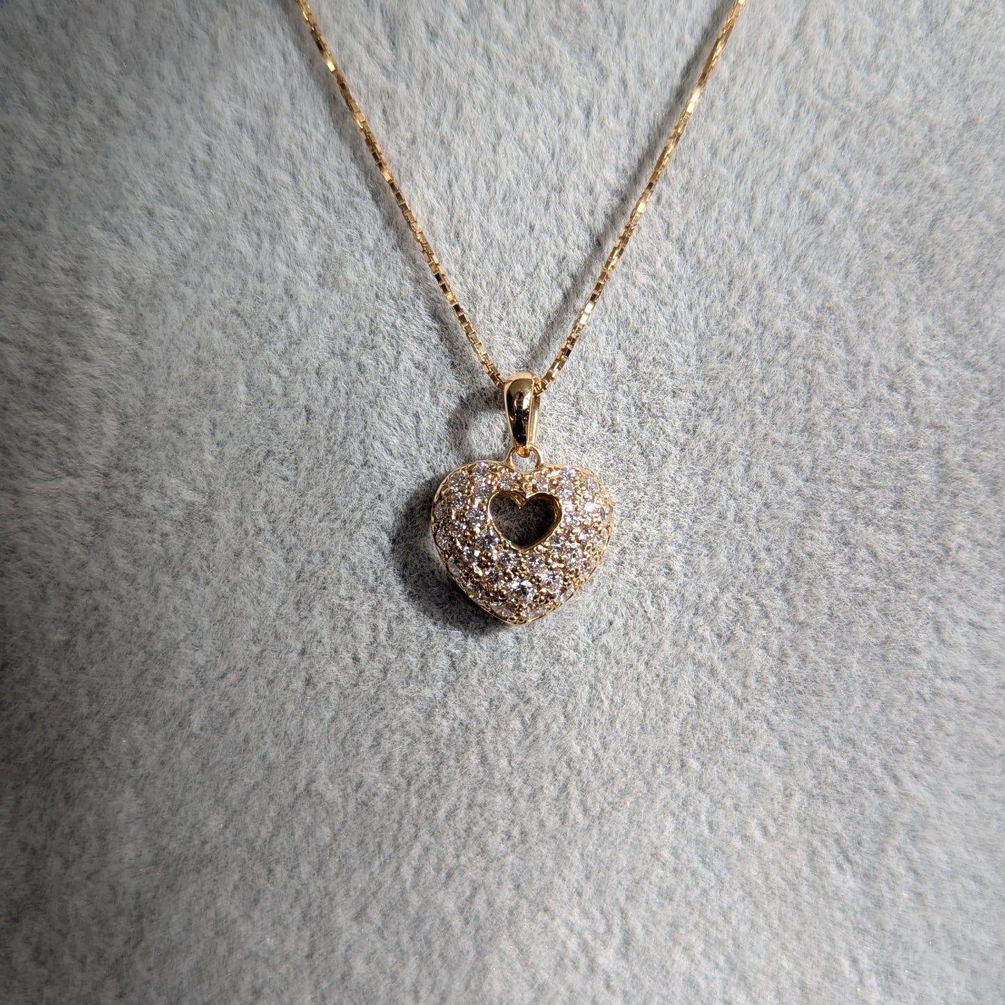 10. 【チャリティ企画】ぷっくりハート♡パヴェYGネックレス 0.52ct
