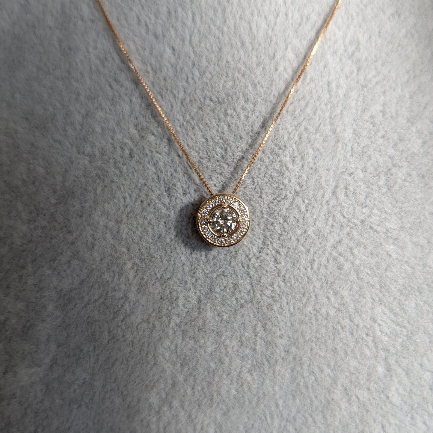 13. サークル YGダイヤモンド取り巻きネックレス 0.306ct + 0.09ct