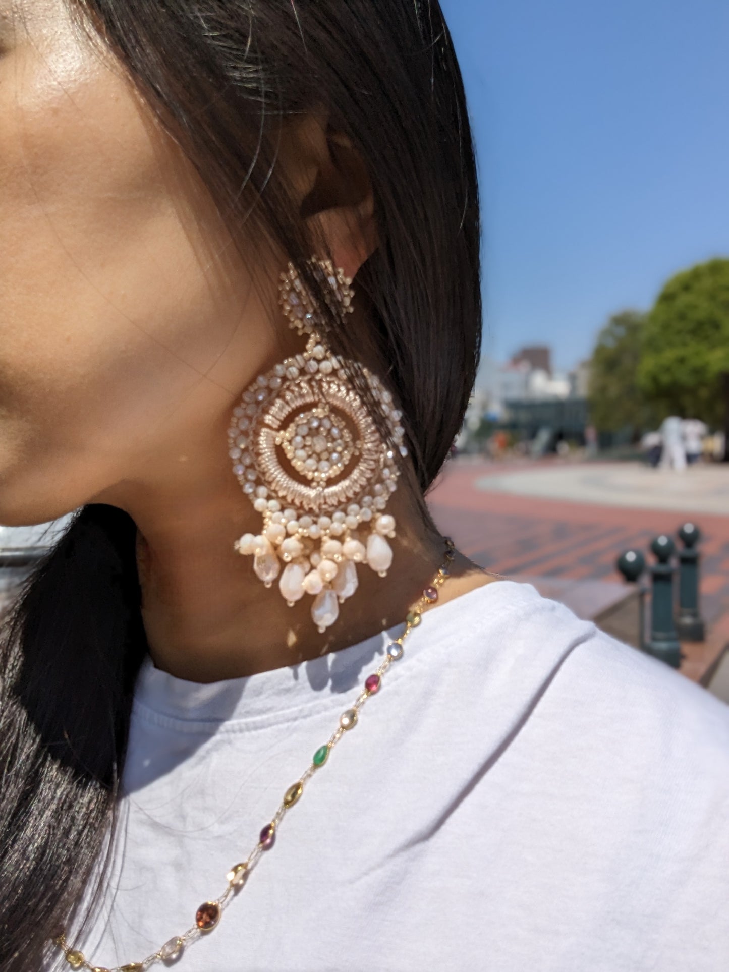 ハンドメイド・チェコビーズ・ビジューピアス