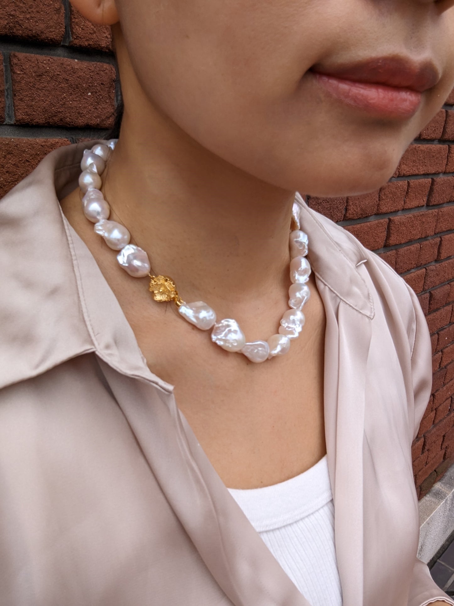 ラウンド・バロックパールネックレス 【約17mm~20mm】 約40cm