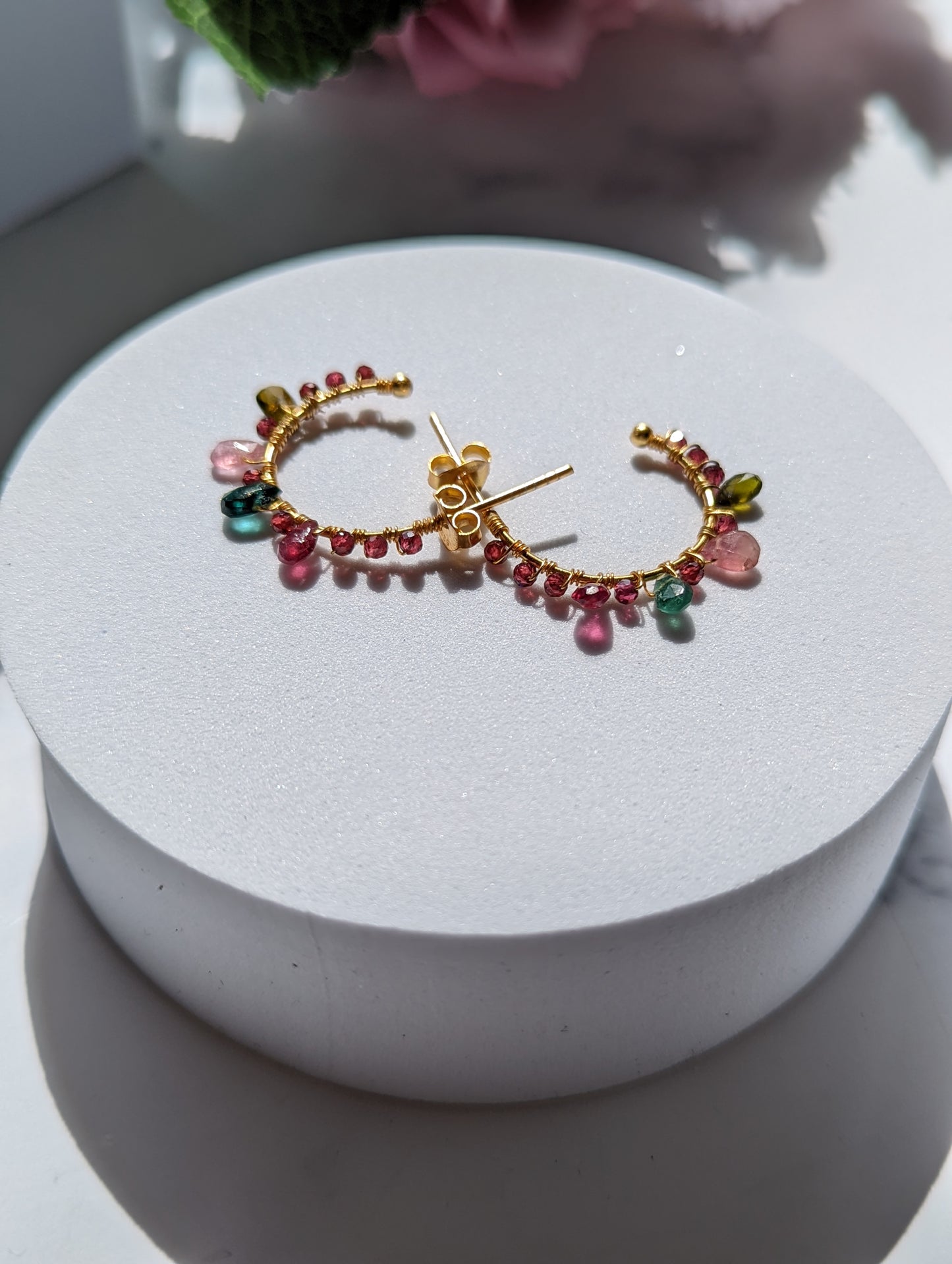 フープピアス トルマリン