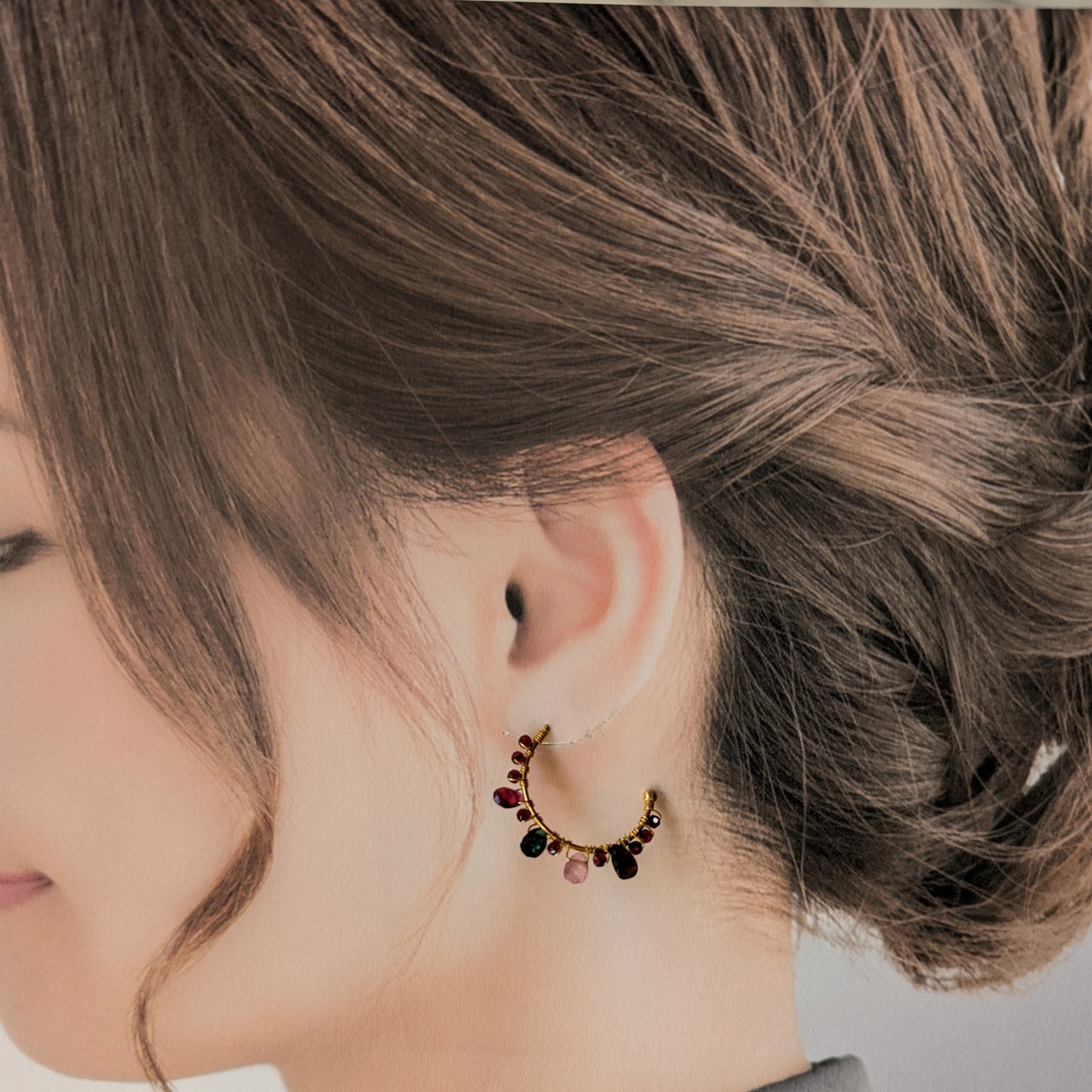 フープピアス トルマリン