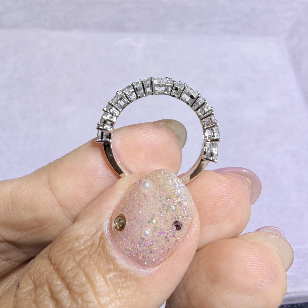 マーキス×ラウンド 0.67ct ハーフエタニティリング