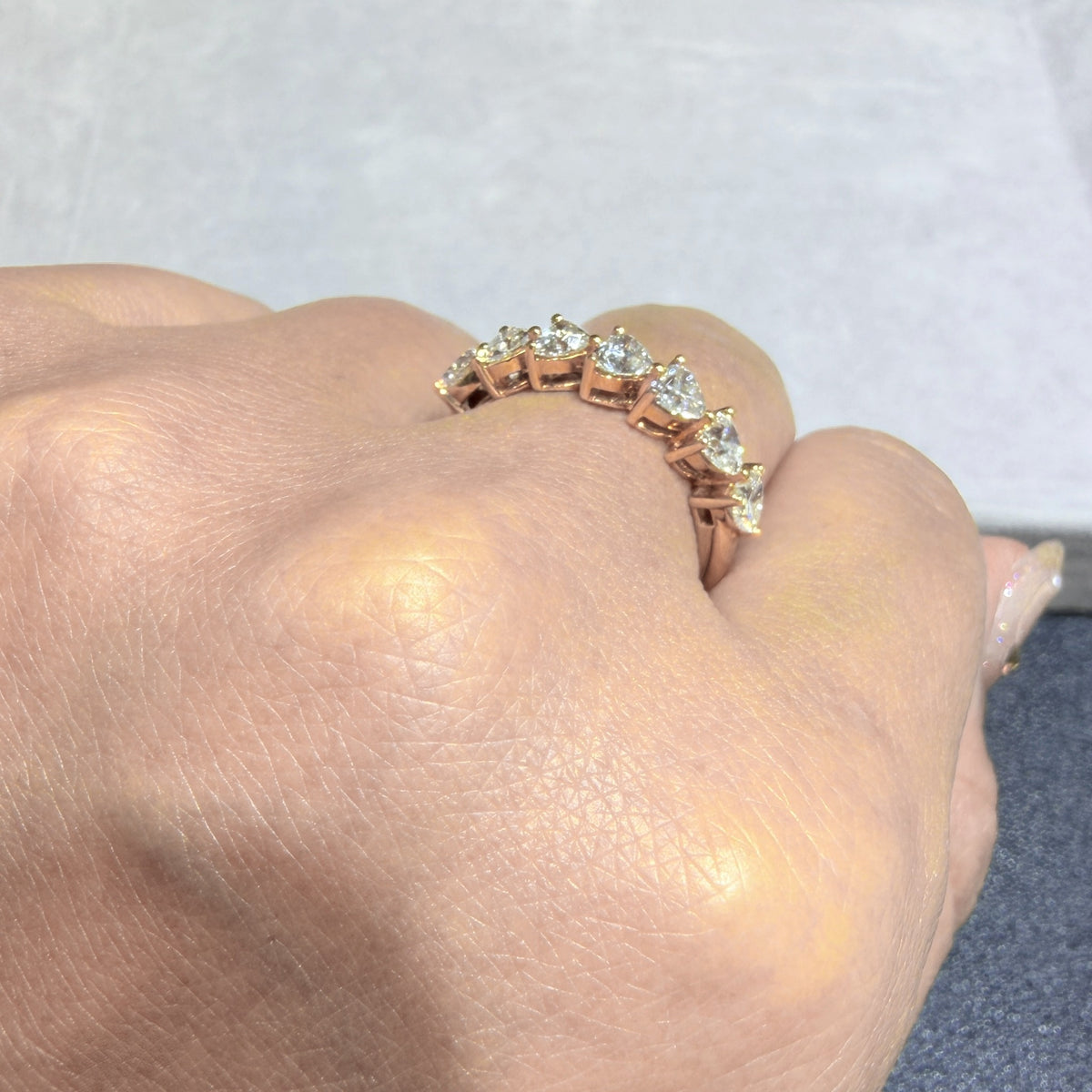7石1.43ct 横向きハートシェイプ リング
