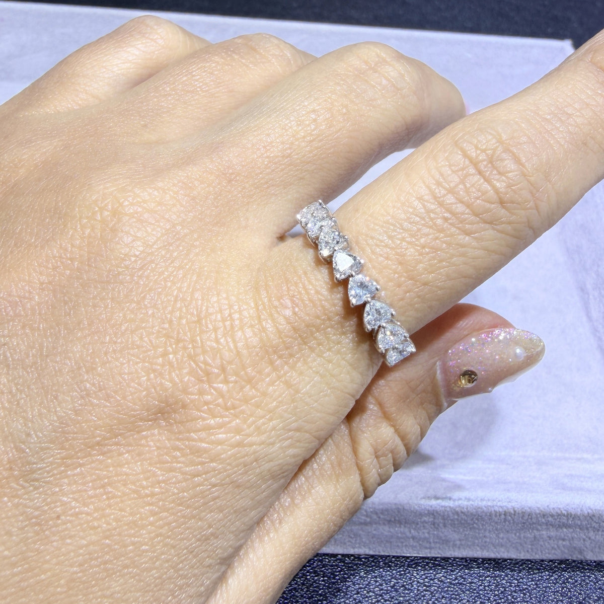9石1.00ct 横向きハートシェイプmini リング