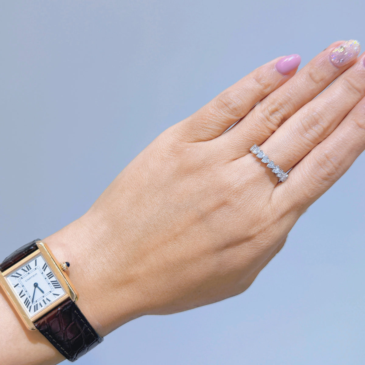 9石1.00ct 横向きハートシェイプmini リング