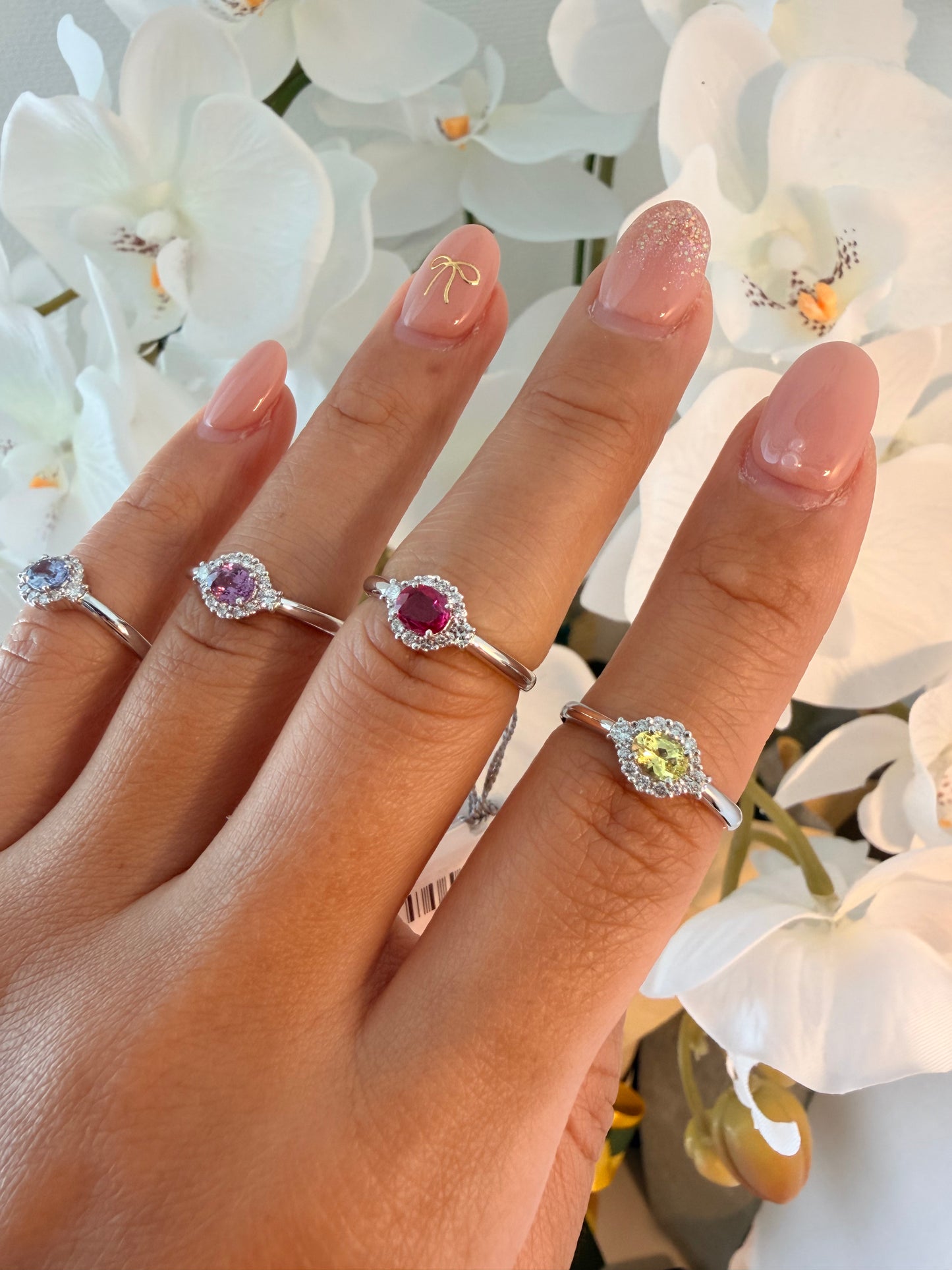 14. 【うるる】PT　ニュアンスピンク ファンシーサファイアリング