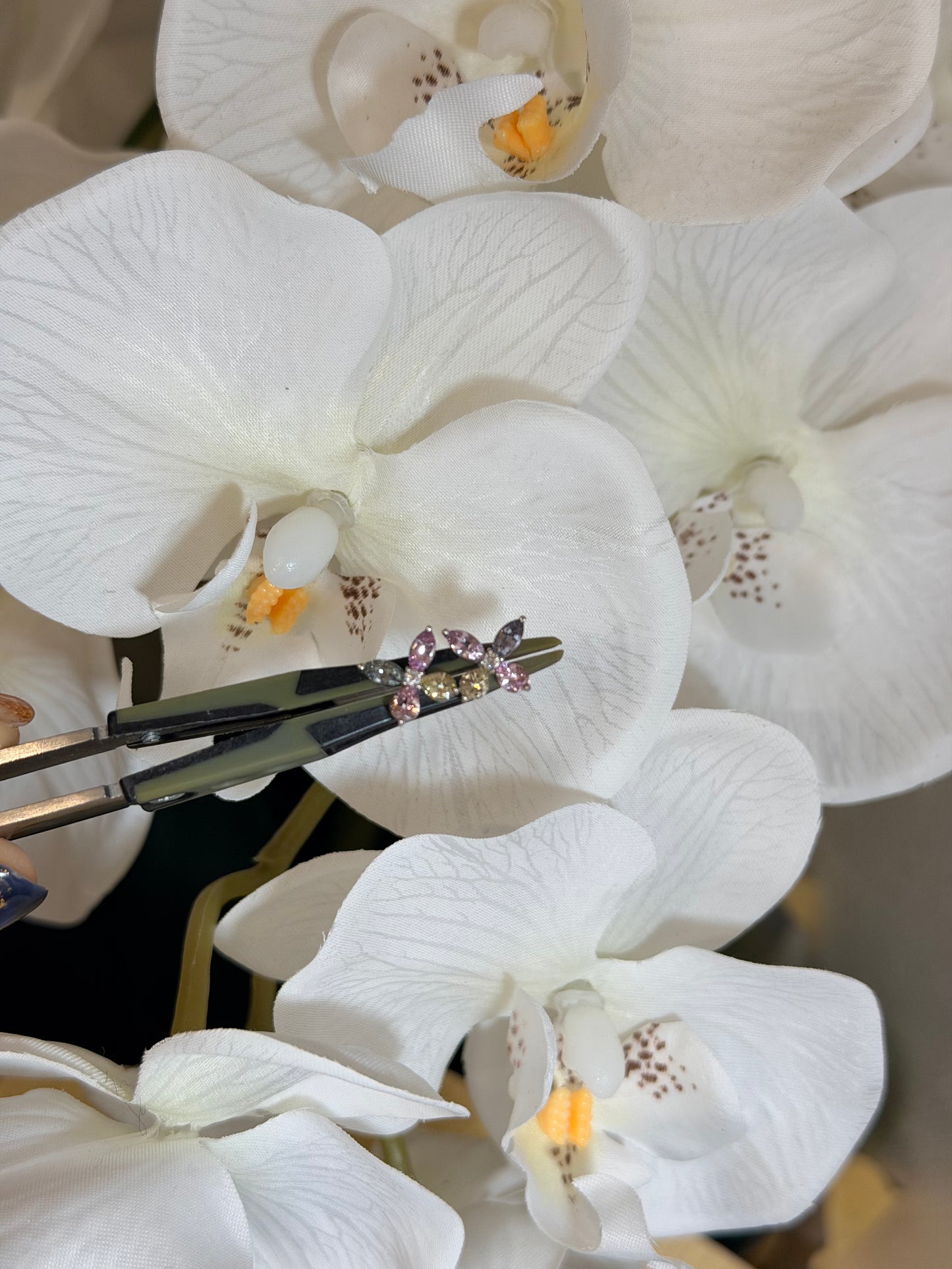 ファンシーサファイア バタフライピアス