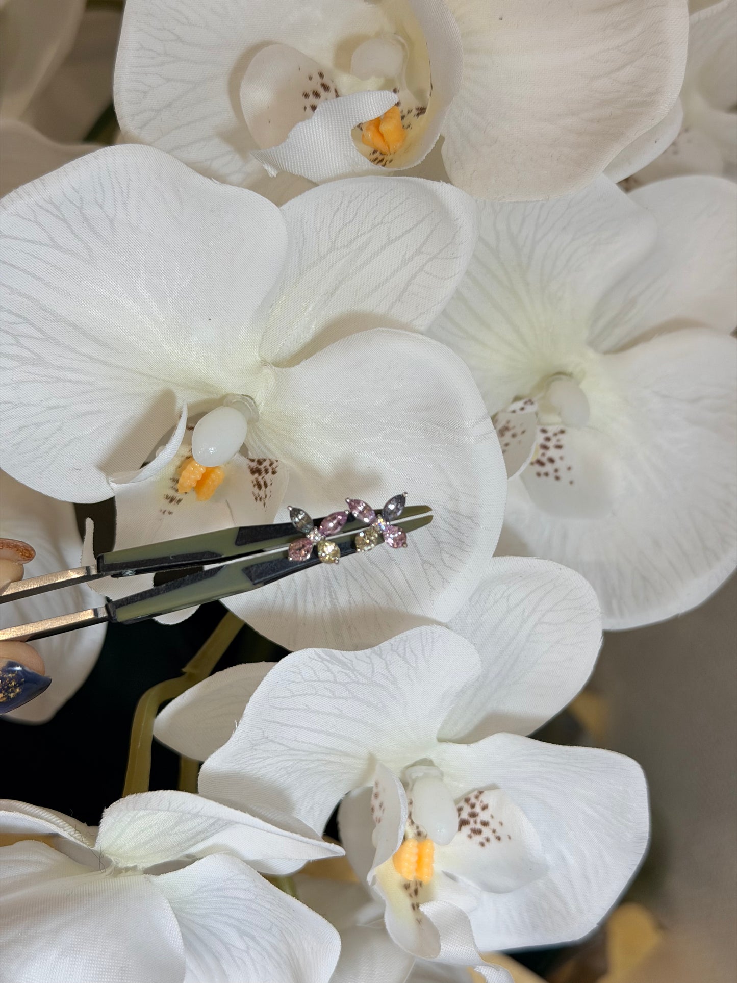 ファンシーサファイア バタフライピアス