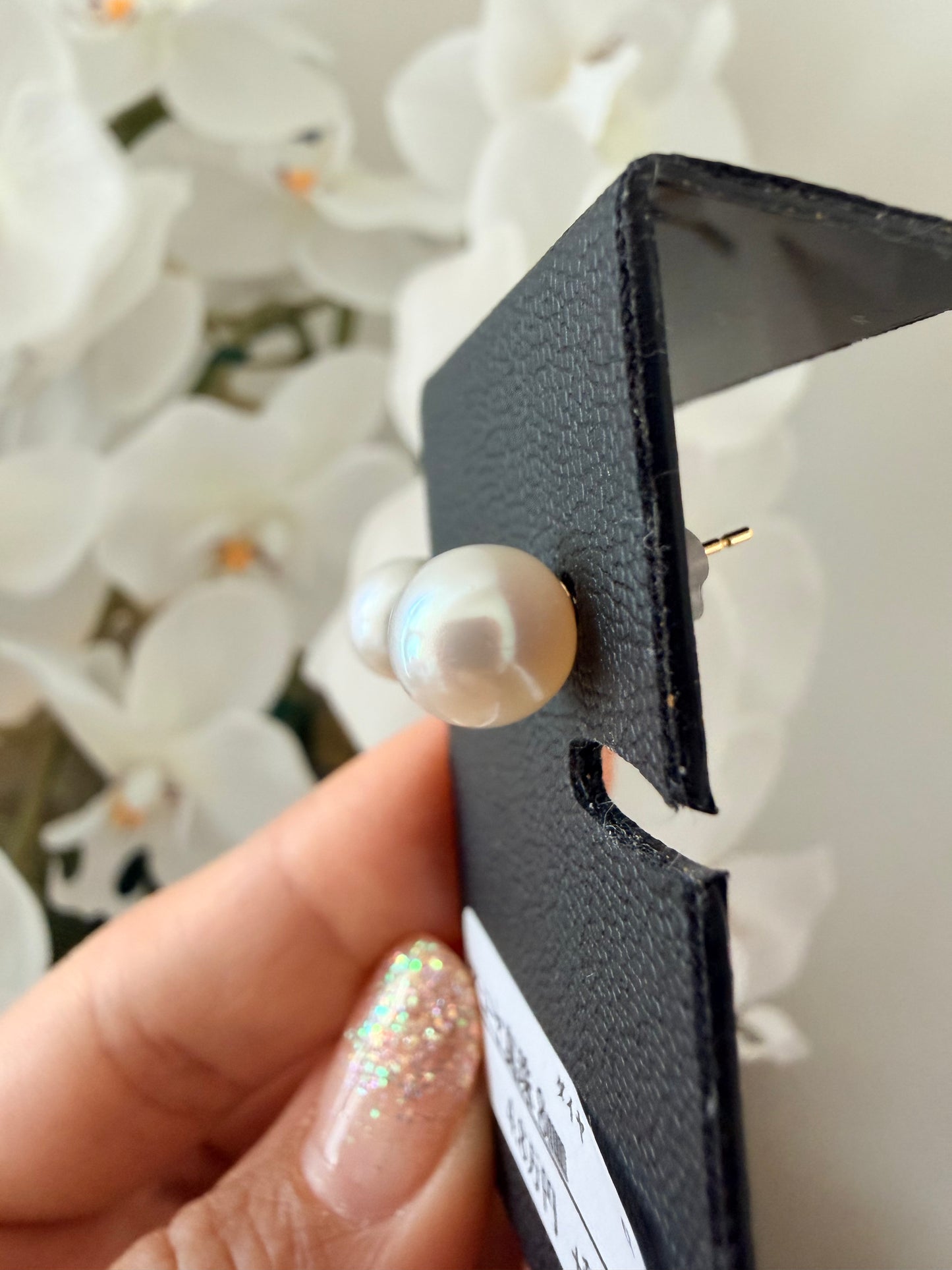 約8.0mm K18 あこや真珠ピアス