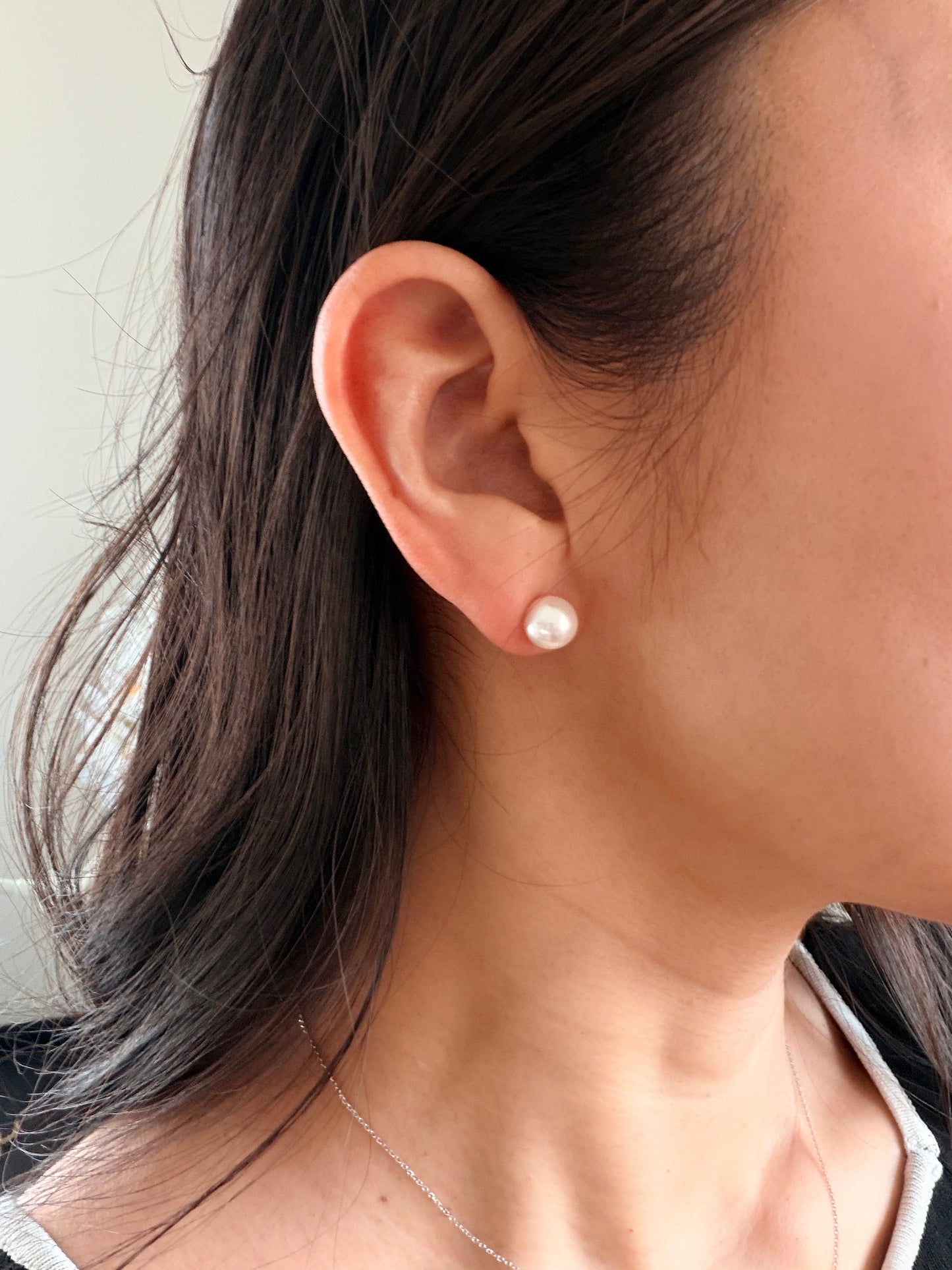 約8.0mm K18 あこや真珠ピアス