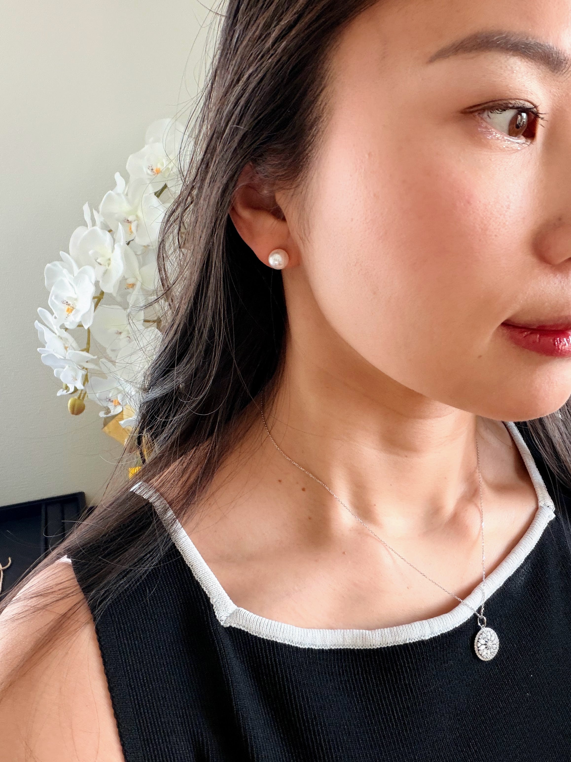 約8.5mm K18 あこや真珠ピアス – KAORI WONG