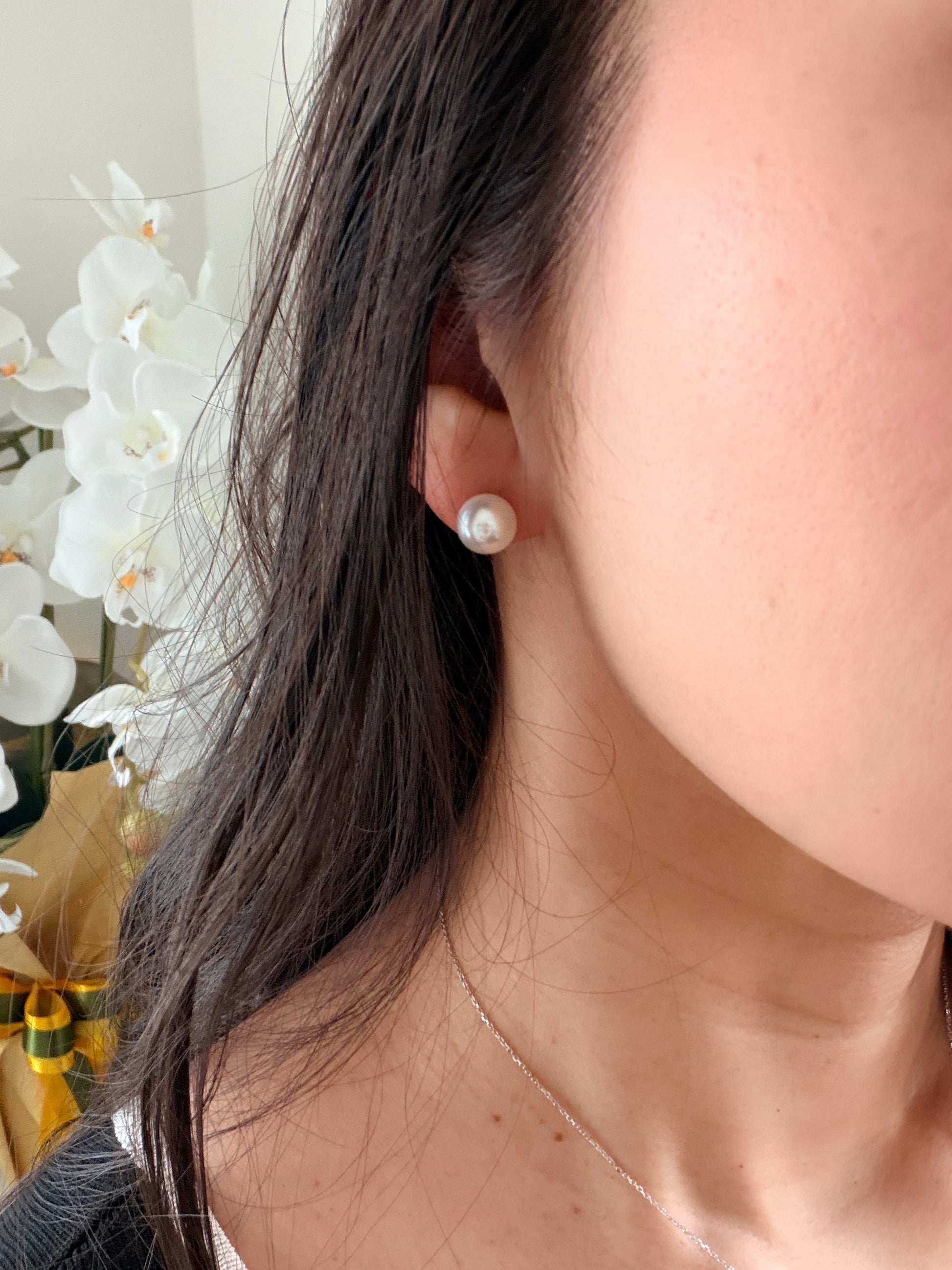 【新品百貨店商品／総本店】2227ご褒美WG希少サイズ6.0mmアコヤ真珠ピアス 約9mm K10 WG あこや真珠ピアス – KAORI WONG