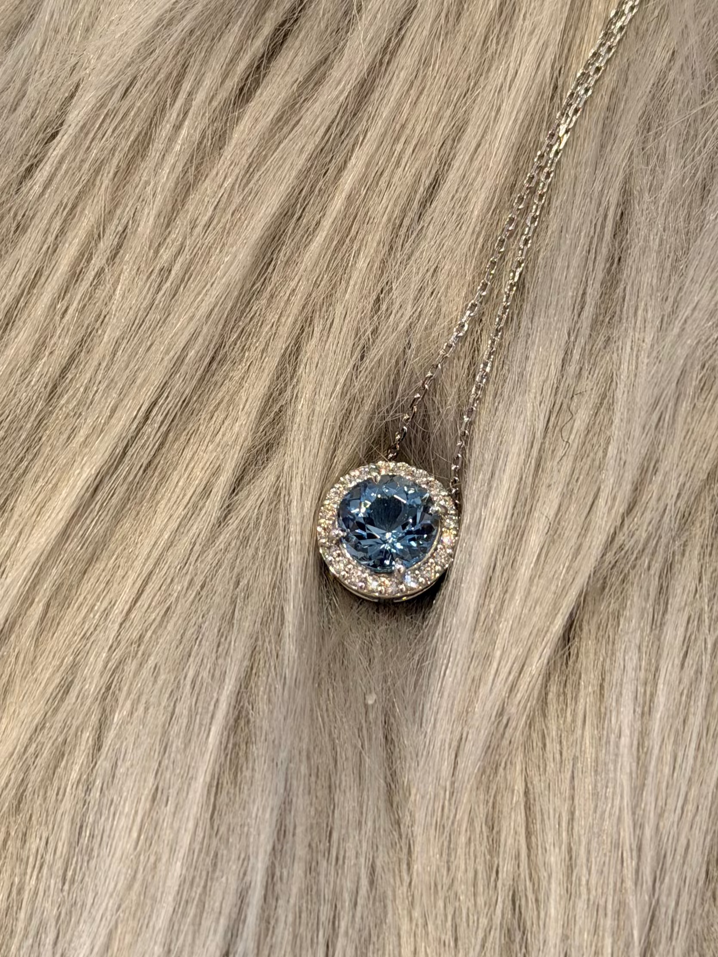 19. PT アクアマリン ラウンドネックレス CANDY