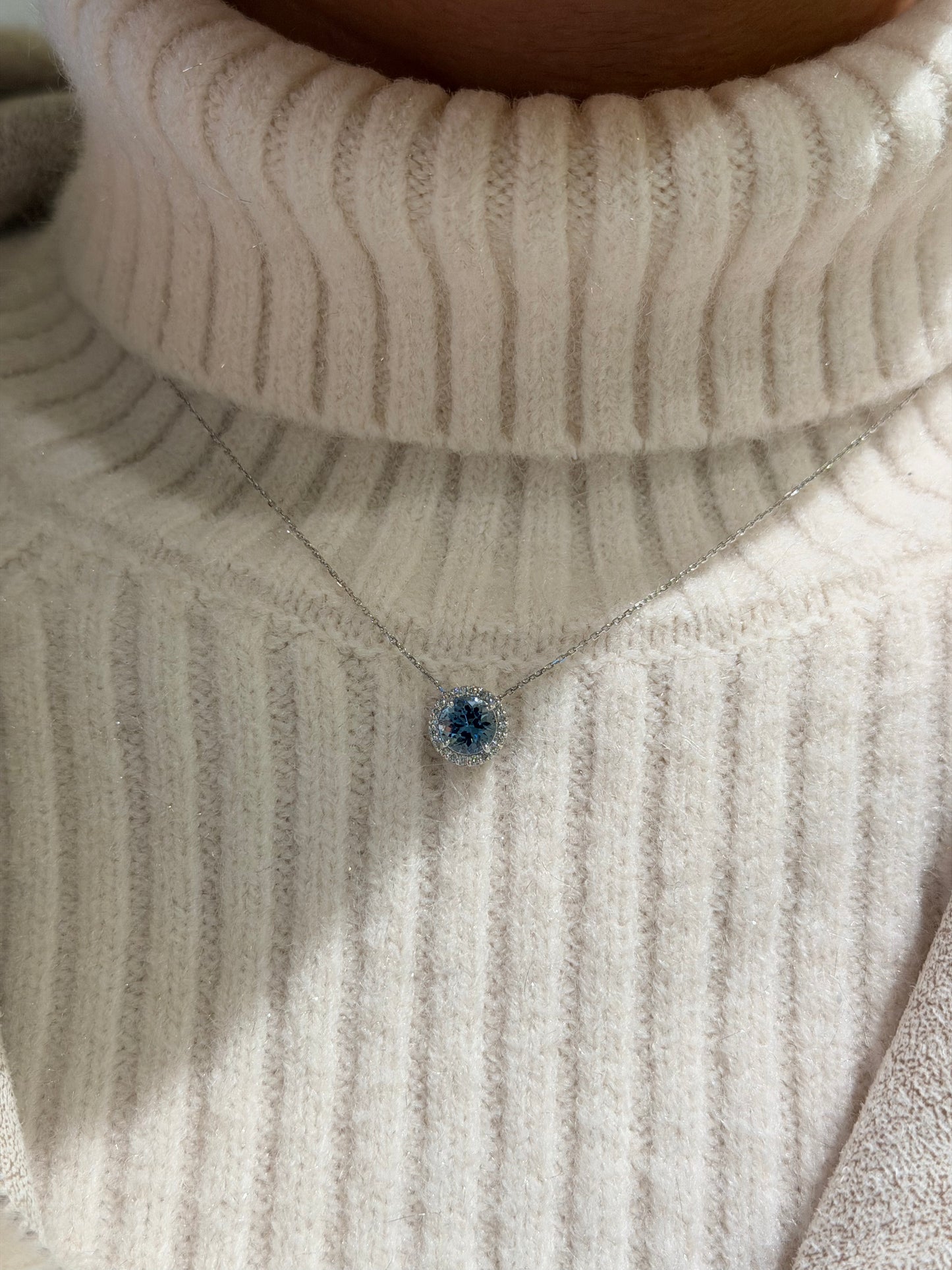 19. PT アクアマリン ラウンドネックレス CANDY