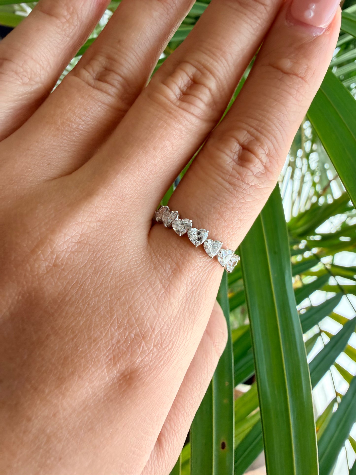 03. 【寄り添う♡ハートシェイプハーフエタニティ】PT　ダイヤモンド　リング