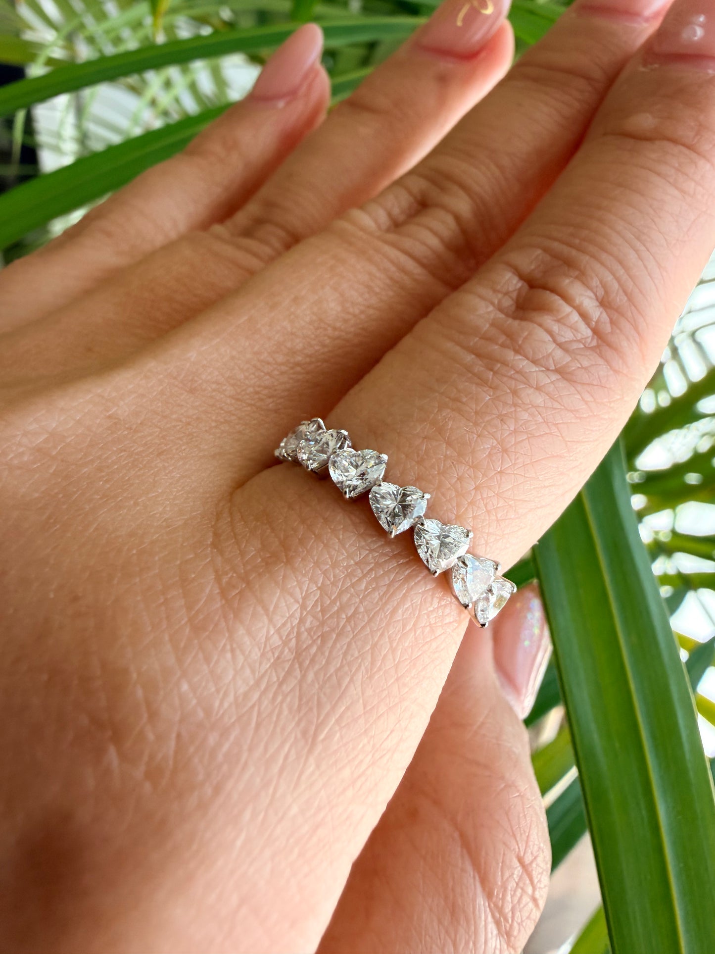 03. 【寄り添う♡ハートシェイプハーフエタニティ】PT　ダイヤモンド　リング