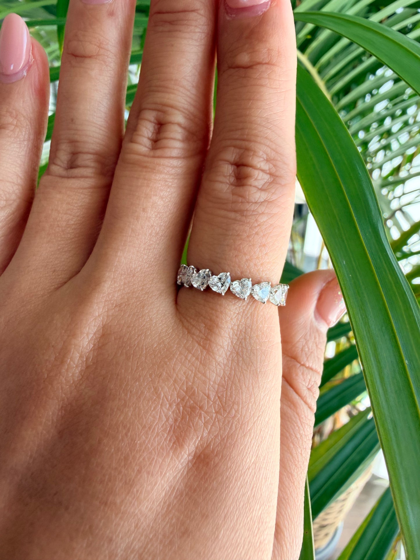 03. 【寄り添う♡ハートシェイプハーフエタニティ】PT　ダイヤモンド　リング