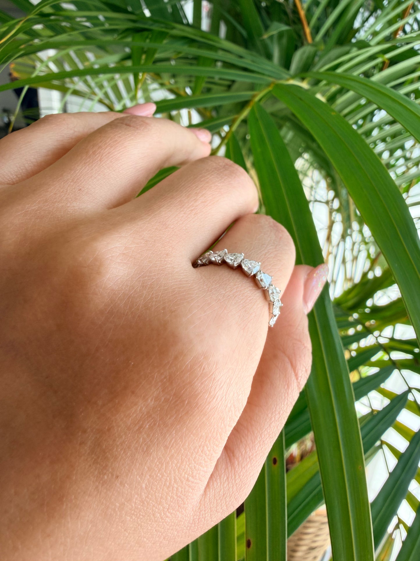 03. 【寄り添う♡ハートシェイプハーフエタニティ】PT　ダイヤモンド　リング