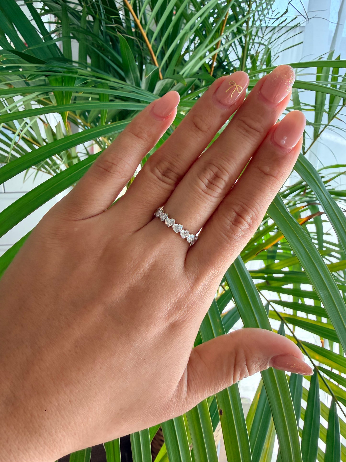 03. 【寄り添う♡ハートシェイプハーフエタニティ】PT　ダイヤモンド　リング