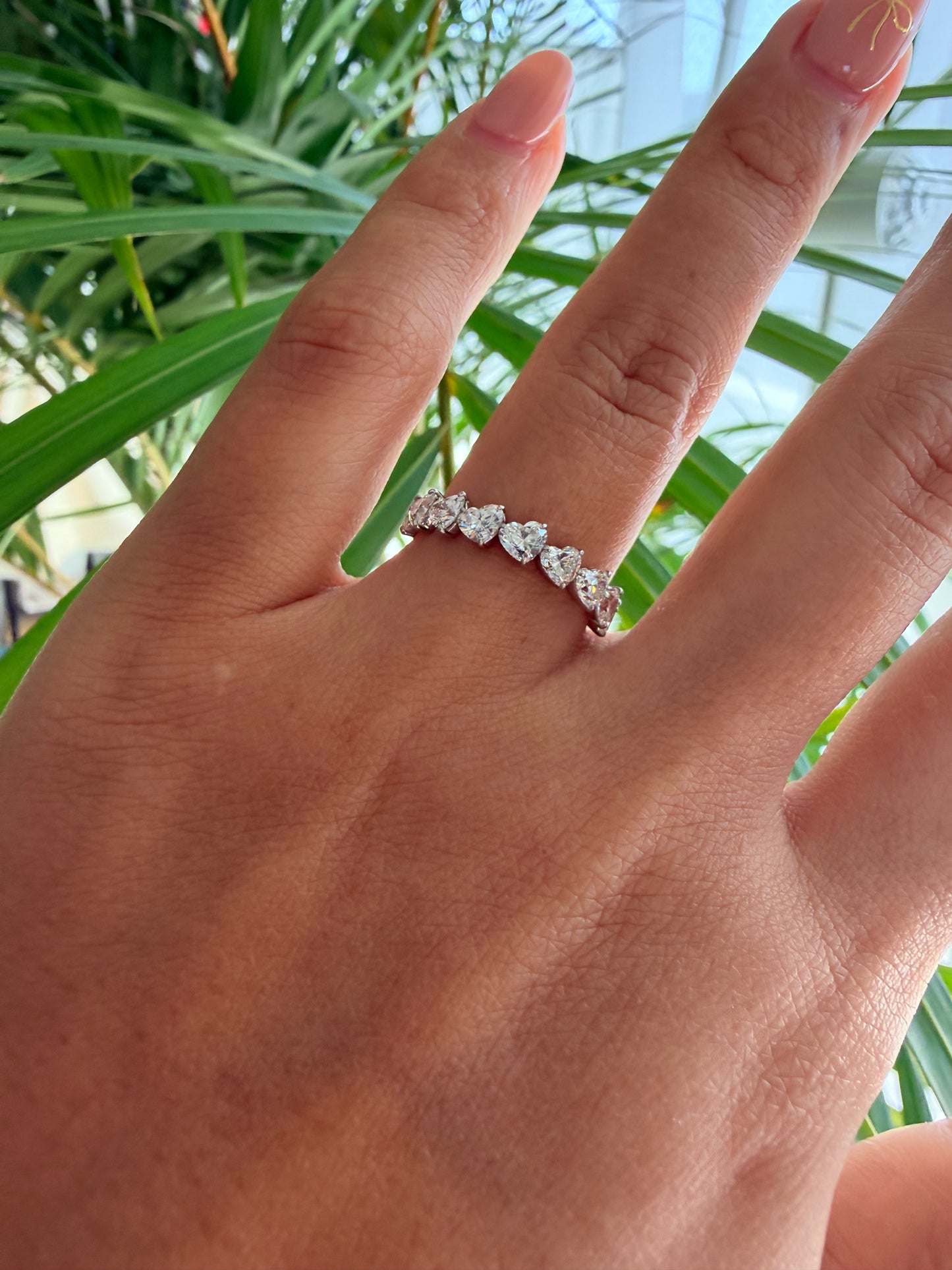 03. 【寄り添う♡ハートシェイプハーフエタニティ】PT　ダイヤモンド　リング