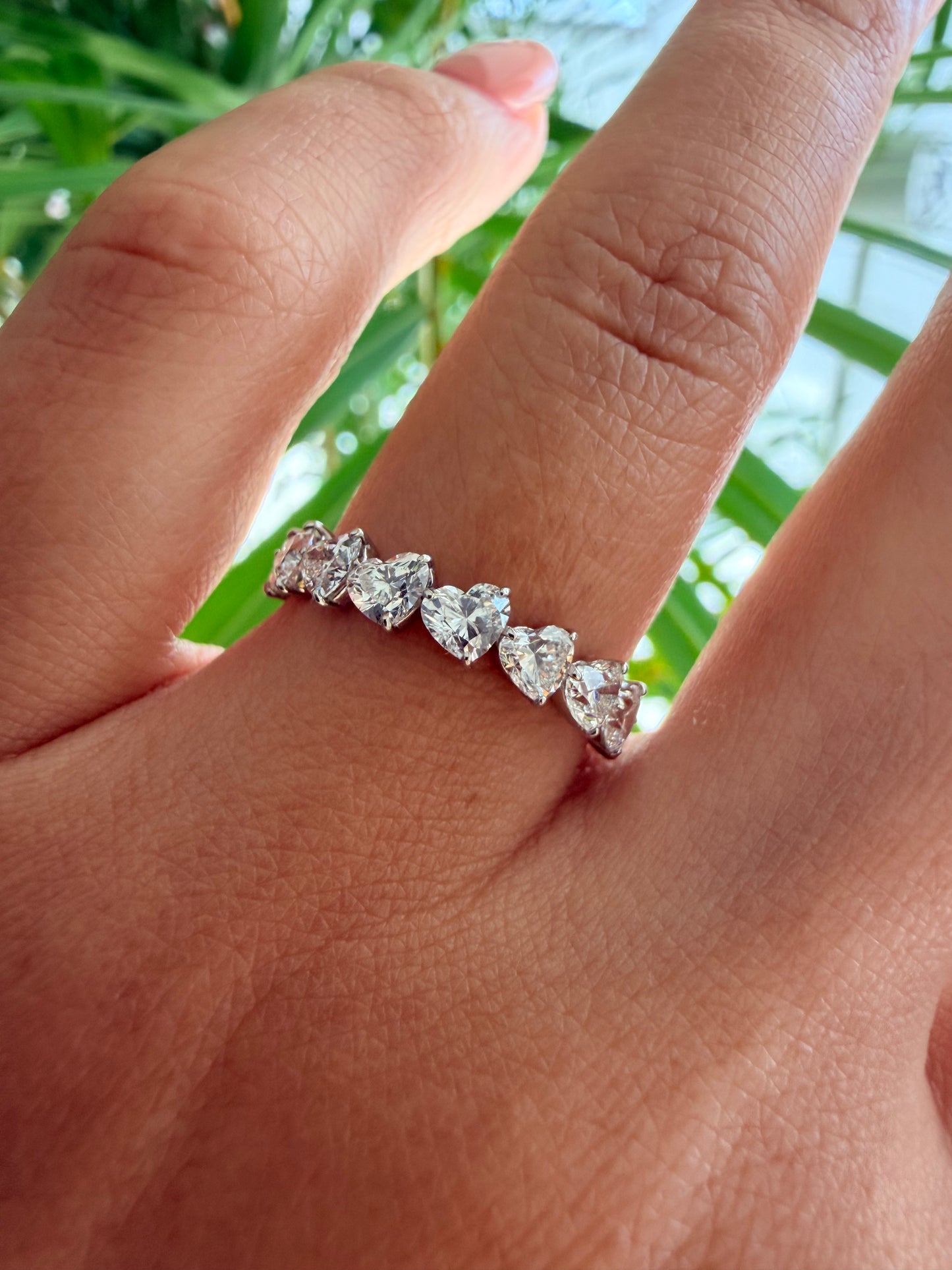 03. 【寄り添う♡ハートシェイプハーフエタニティ】PT　ダイヤモンド　リング