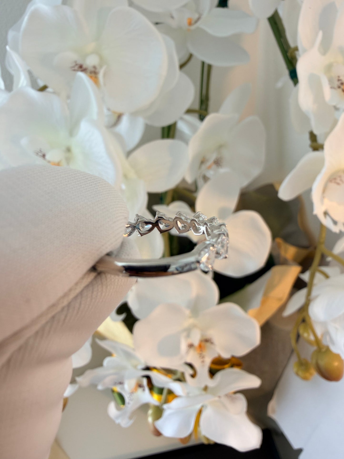 03. 【寄り添う♡ハートシェイプハーフエタニティ】PT　ダイヤモンド　リング