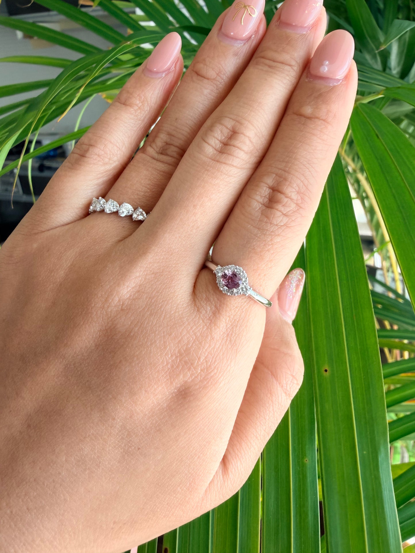 14. 【うるる】PT　ニュアンスピンク ファンシーサファイアリング