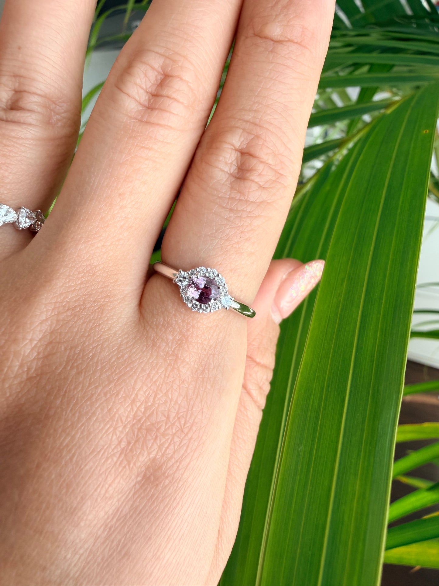 14. 【うるる】PT　ニュアンスピンク ファンシーサファイアリング