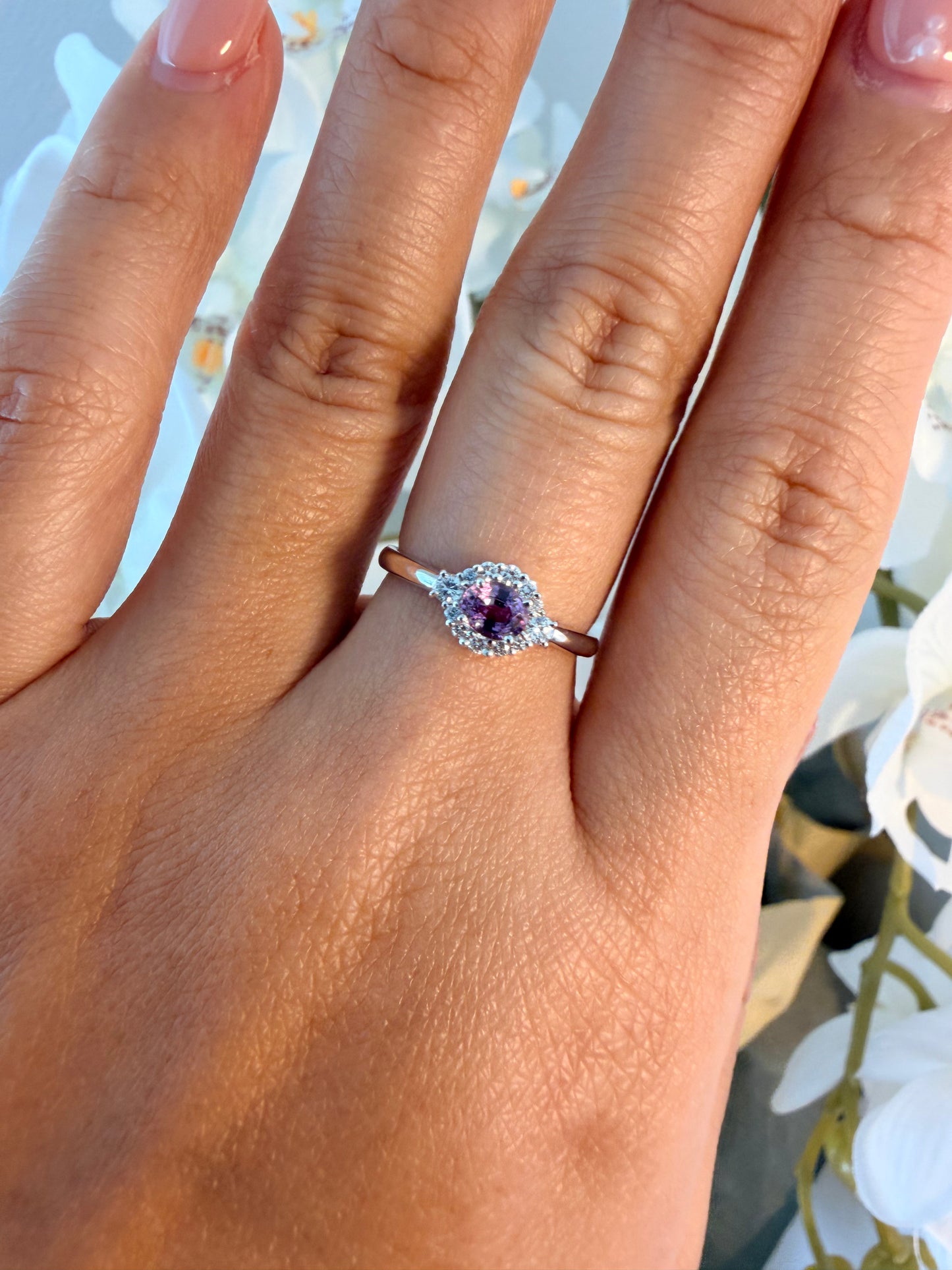 14. 【うるる】PT　ニュアンスピンク ファンシーサファイアリング