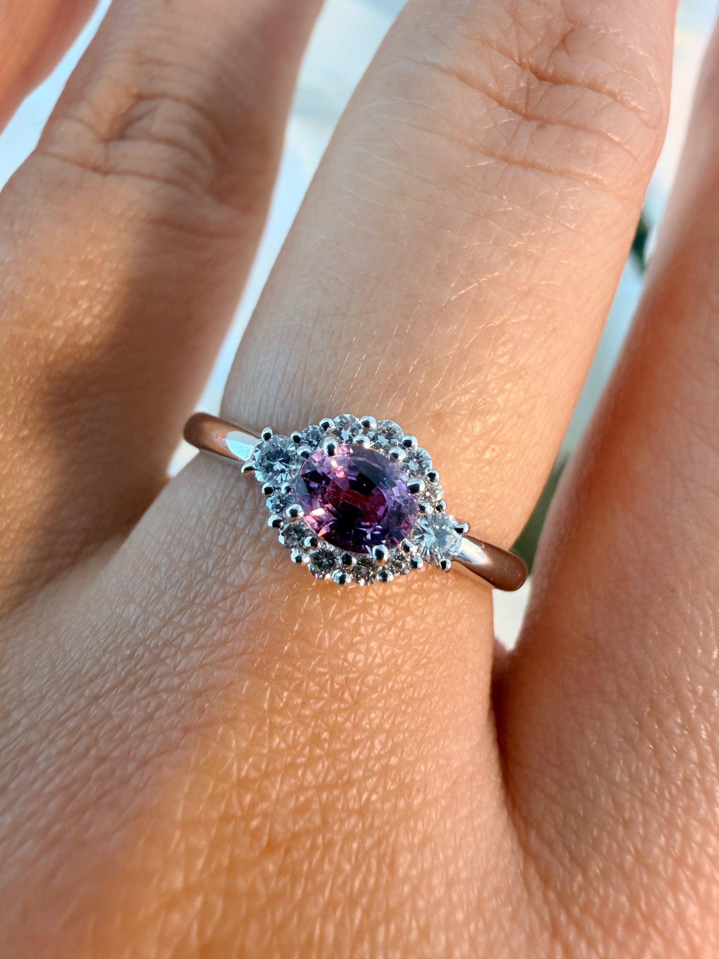 14. 【うるる】PT　ニュアンスピンク ファンシーサファイアリング