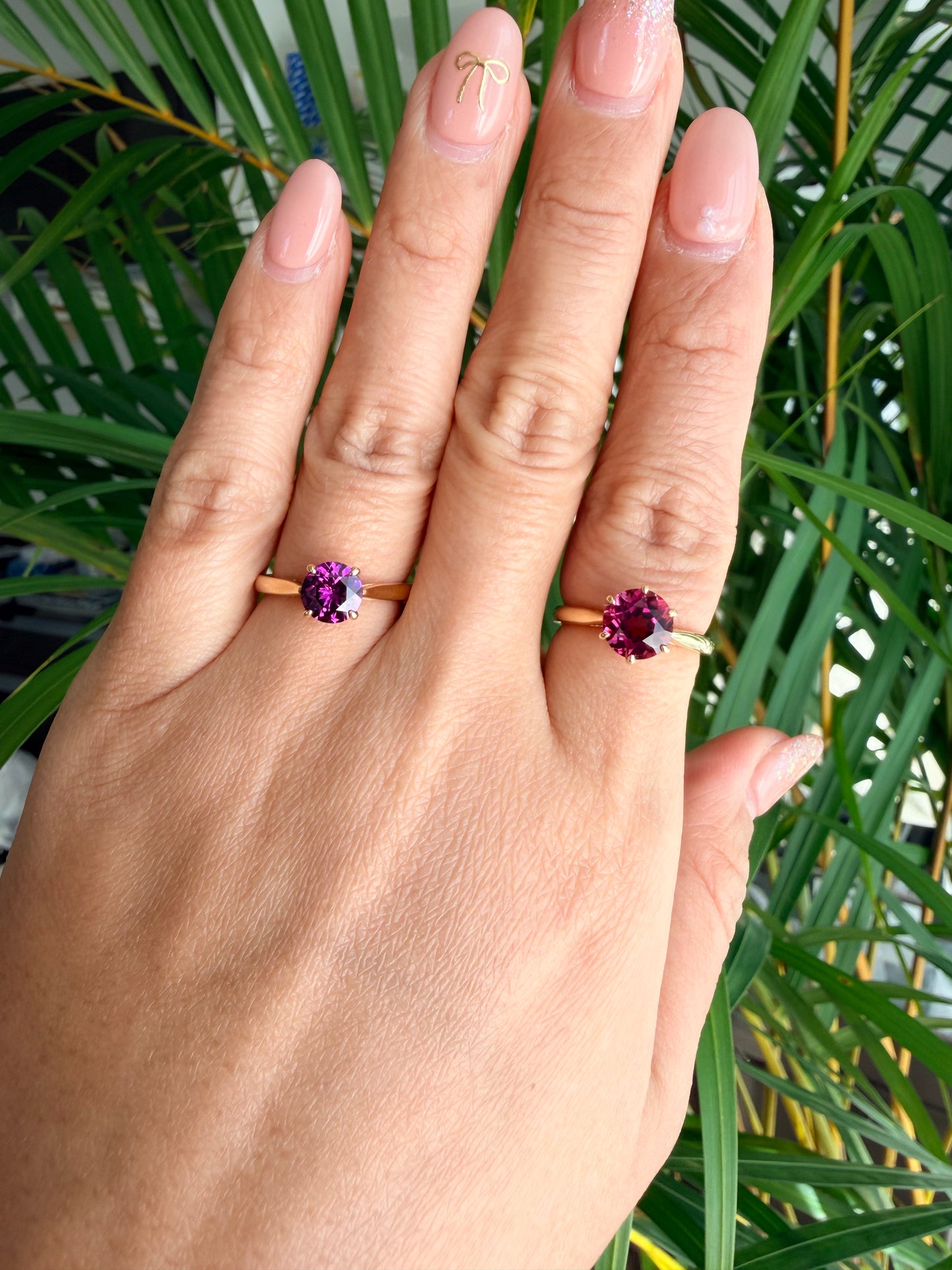 10.  【ソリテール】YG 6本爪ピンクトルマリンリング