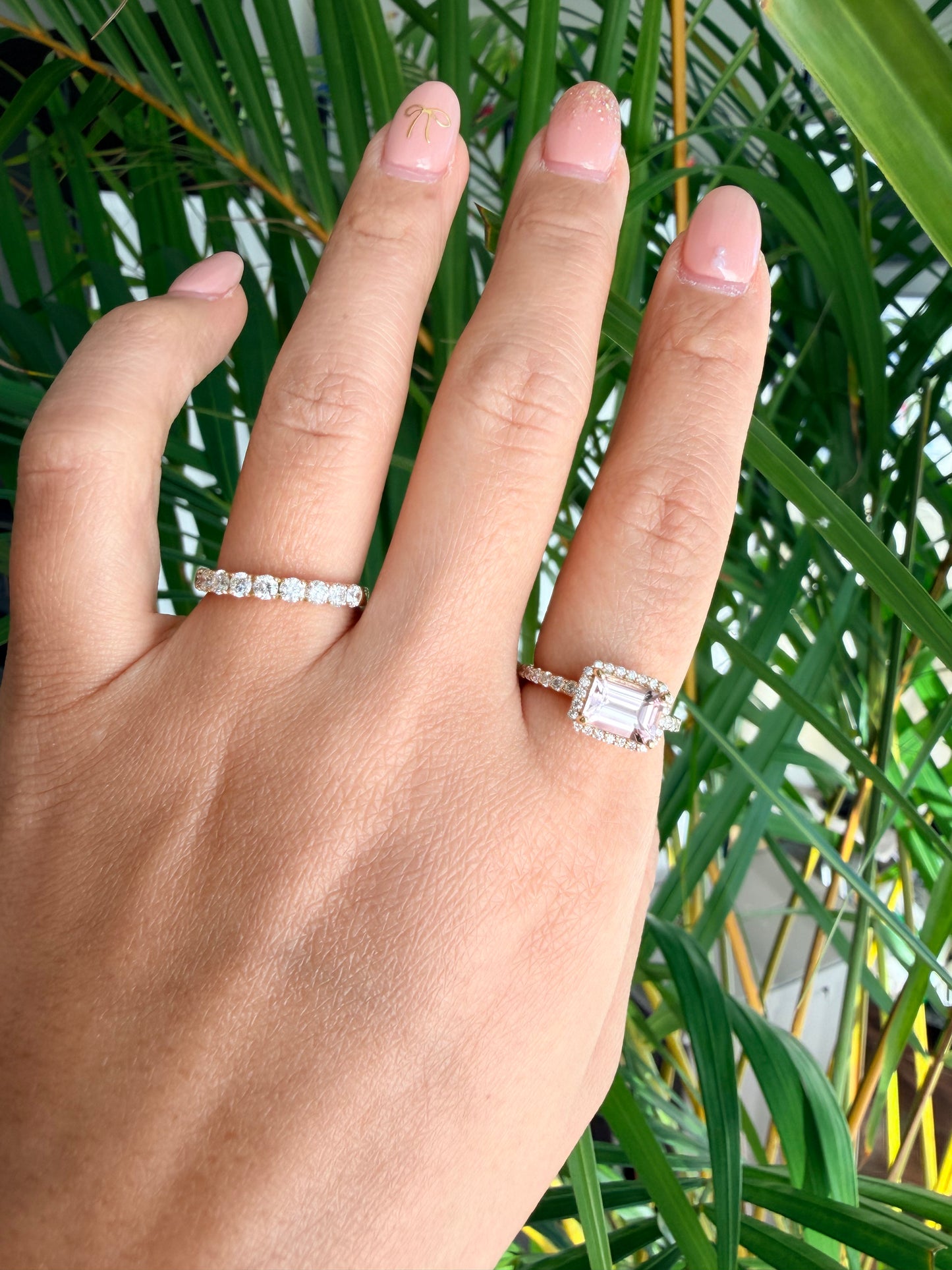 08.  YG エメラルドカット モルガナイトリング