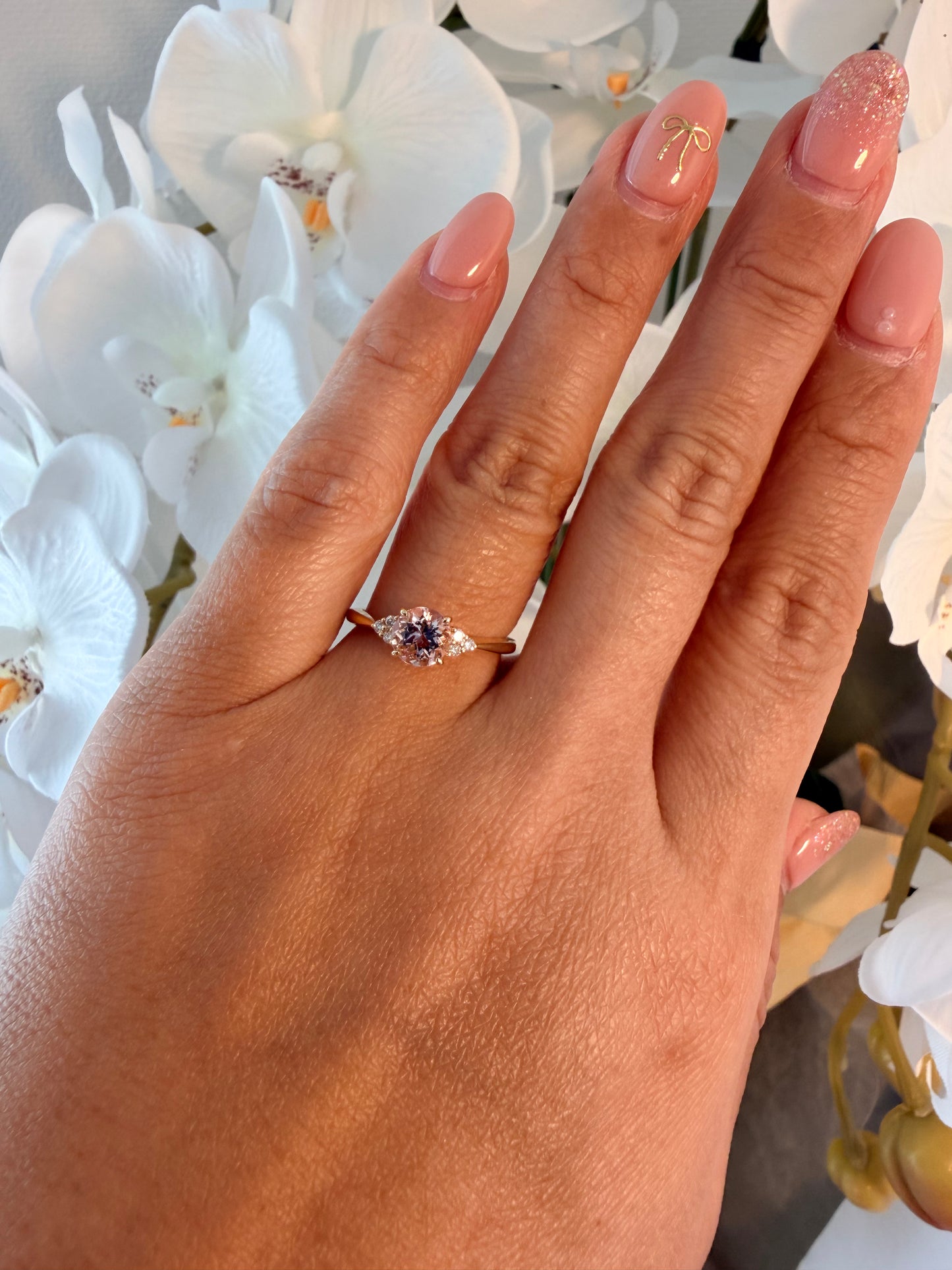 16. YG　0.82ctモルガナイトリング