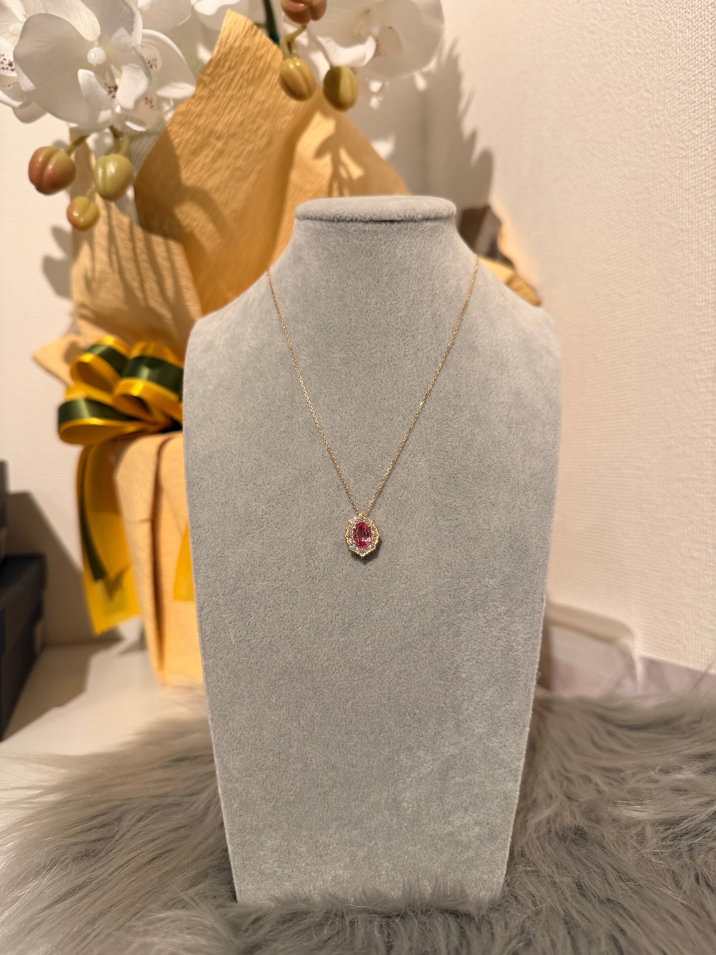 21. 【Mirror Mirror】 YG パパラチアサファイアネックレス　GRS鑑定書付き