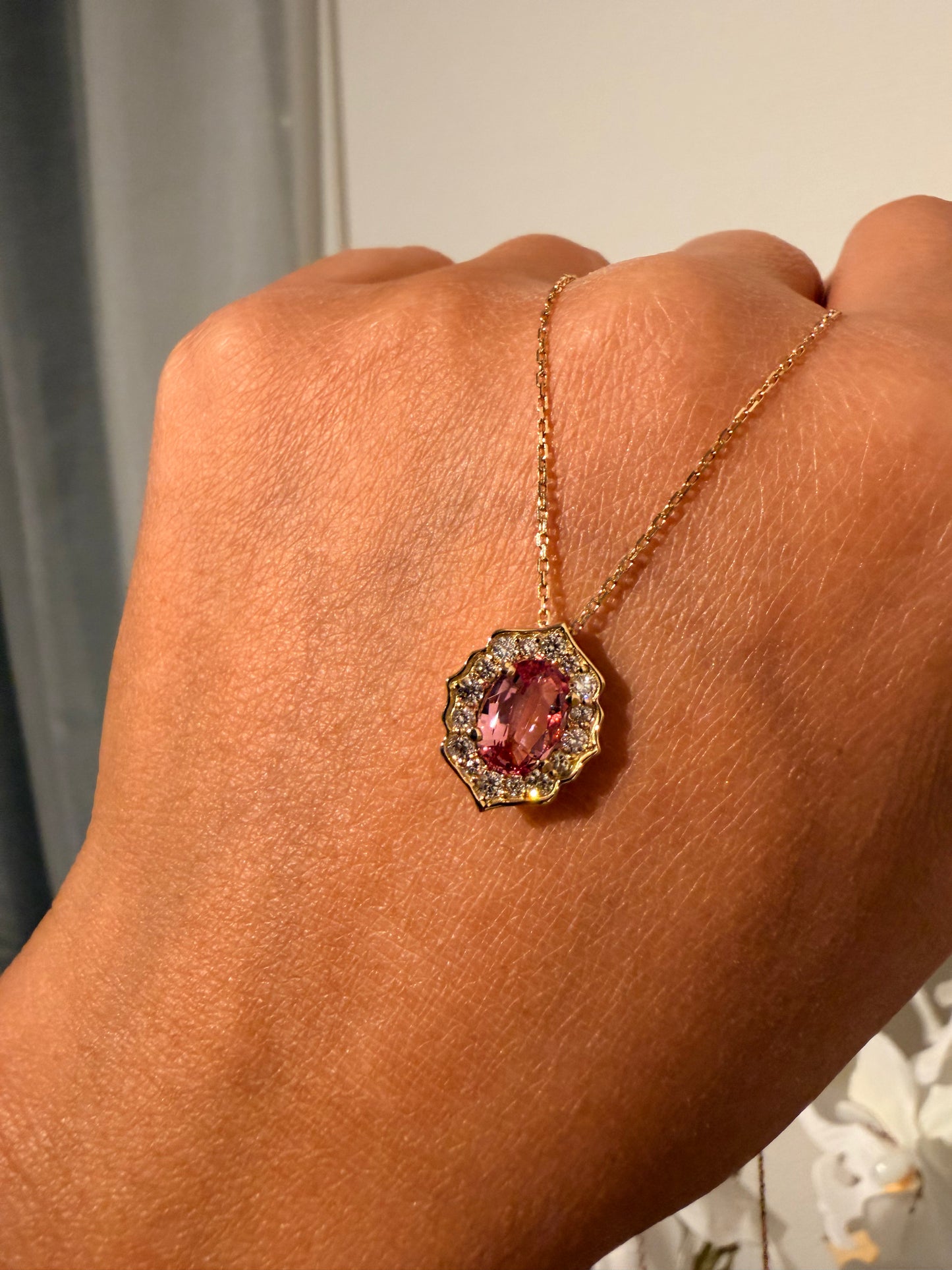 21. 【Mirror Mirror】 YG パパラチアサファイアネックレス　GRS鑑定書付き