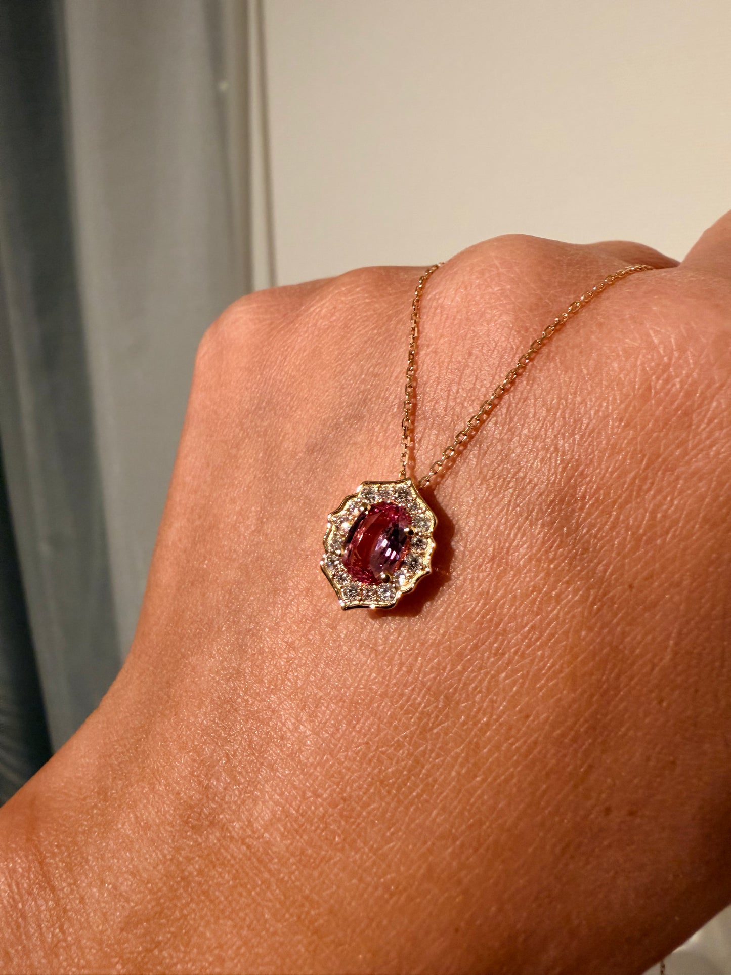 21. 【Mirror Mirror】 YG パパラチアサファイアネックレス　GRS鑑定書付き