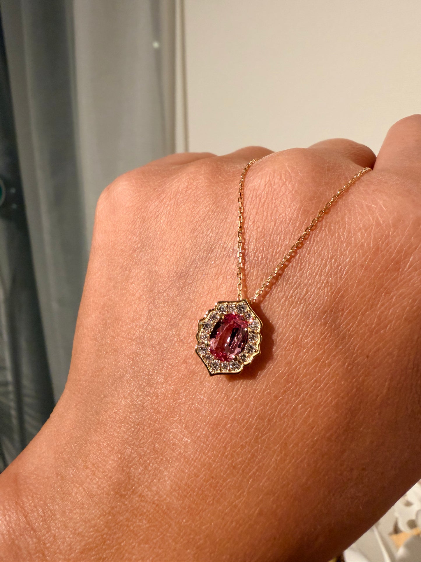 21. 【Mirror Mirror】 YG パパラチアサファイアネックレス　GRS鑑定書付き