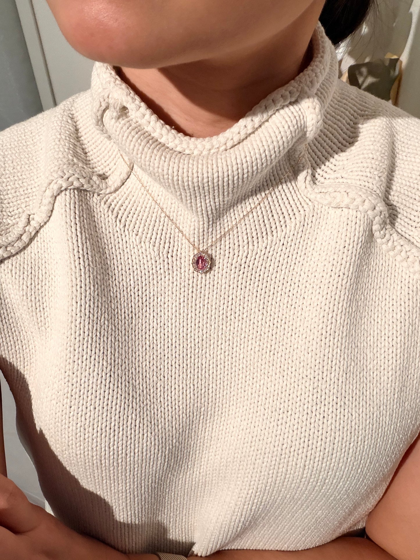 21. 【Mirror Mirror】 YG パパラチアサファイアネックレス　GRS鑑定書付き