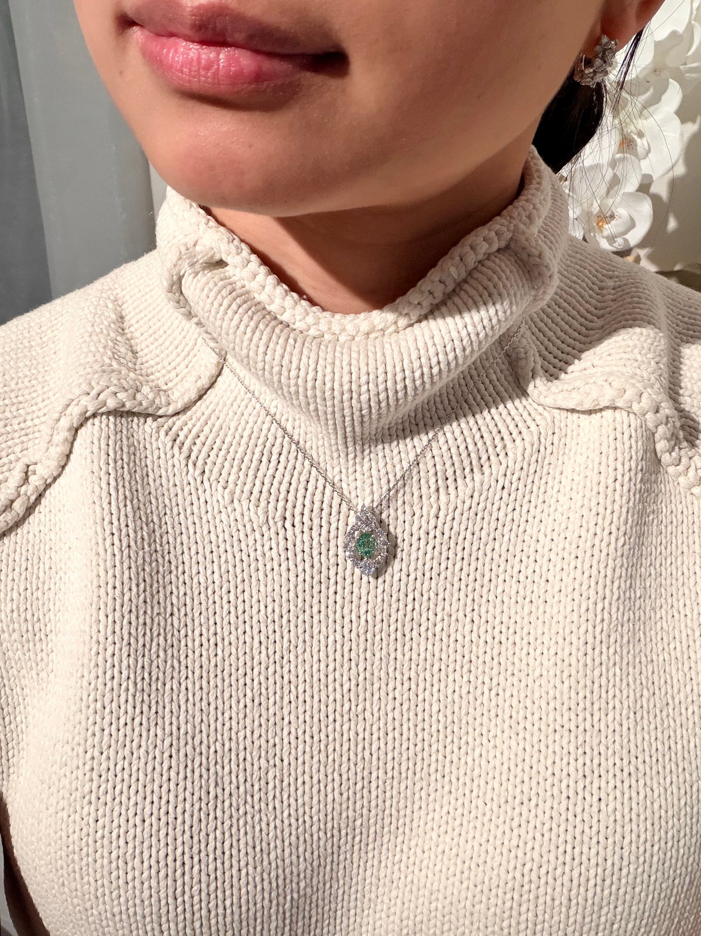 23. 【二つの顔】PT/WG　グロシュラガーネットネックレス