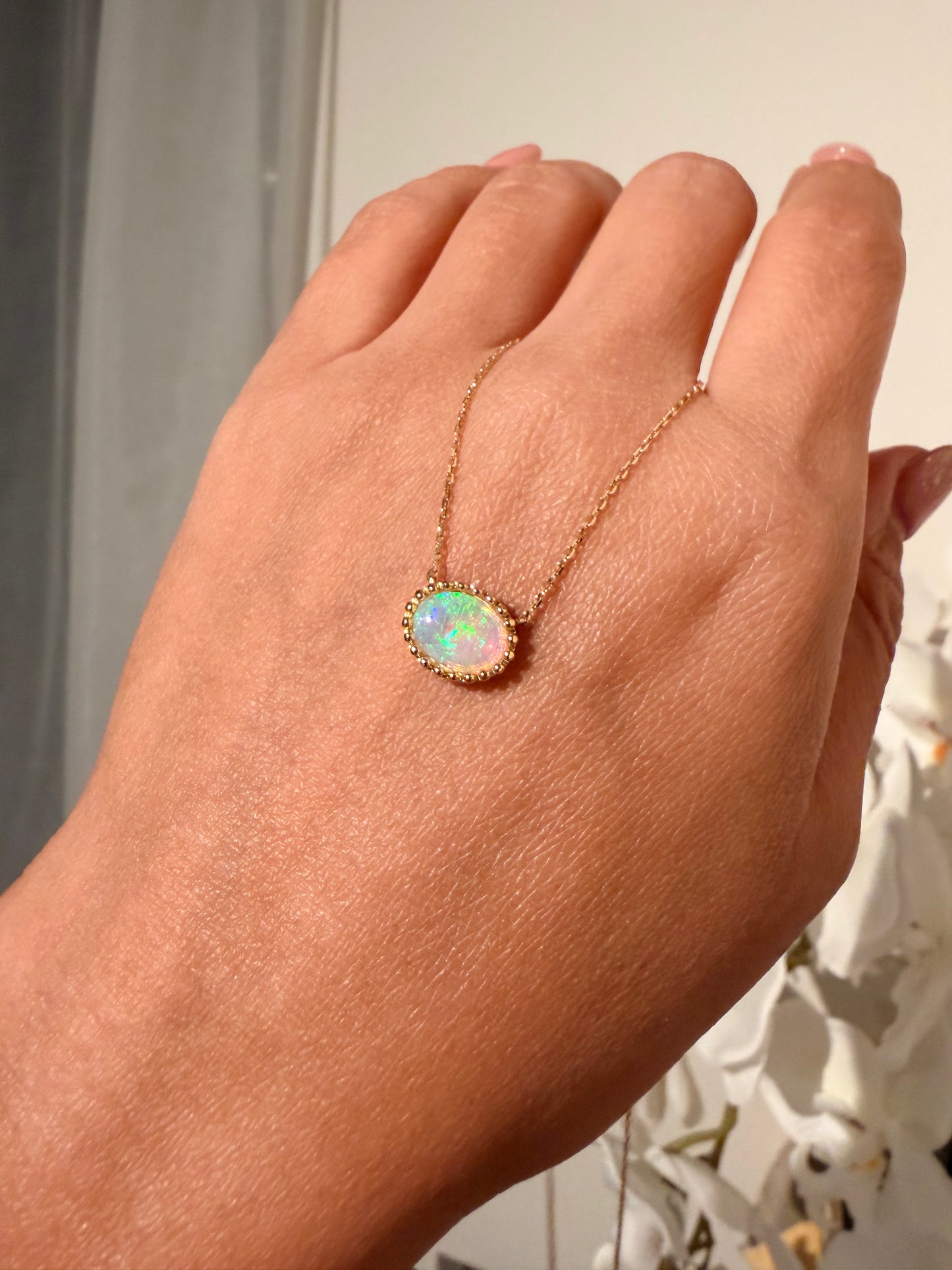 26．【印象派オパール】YG オパールネックレスpetit