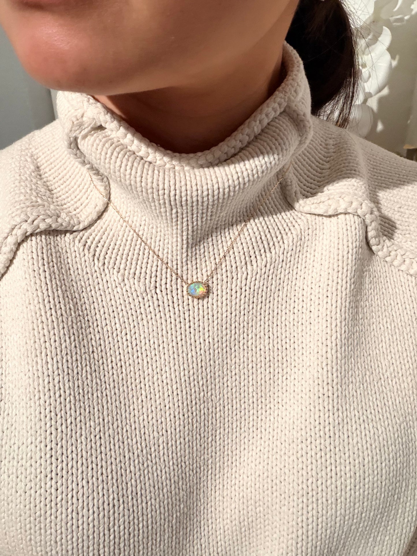 26．【印象派オパール】YG オパールネックレスpetit