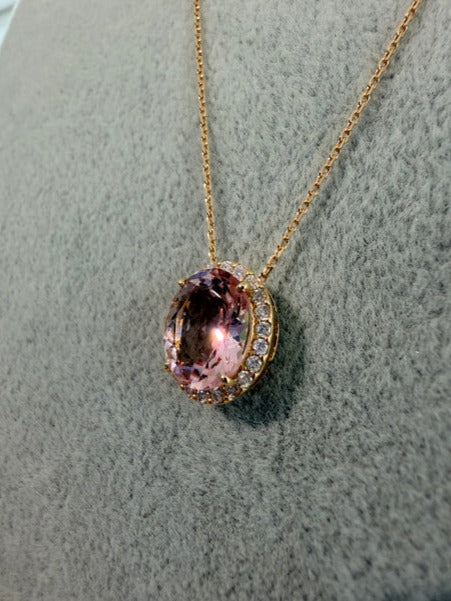 29. 【Candy】YG オーバル モルガナイトネックレス