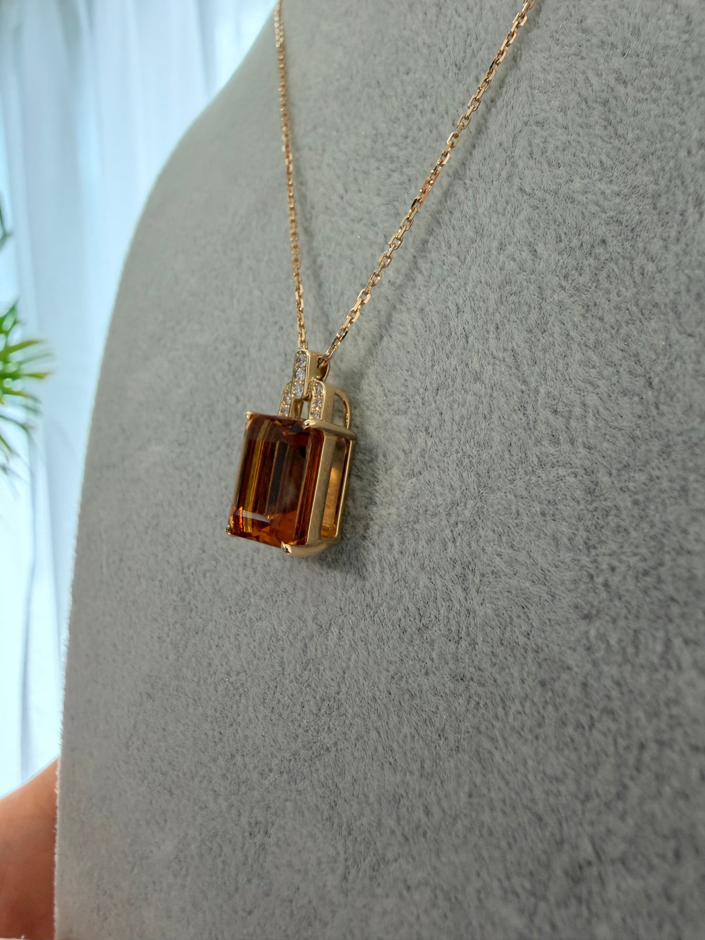 30. 【アールデコ シトリンネックレス】YG　シトリンネックレス