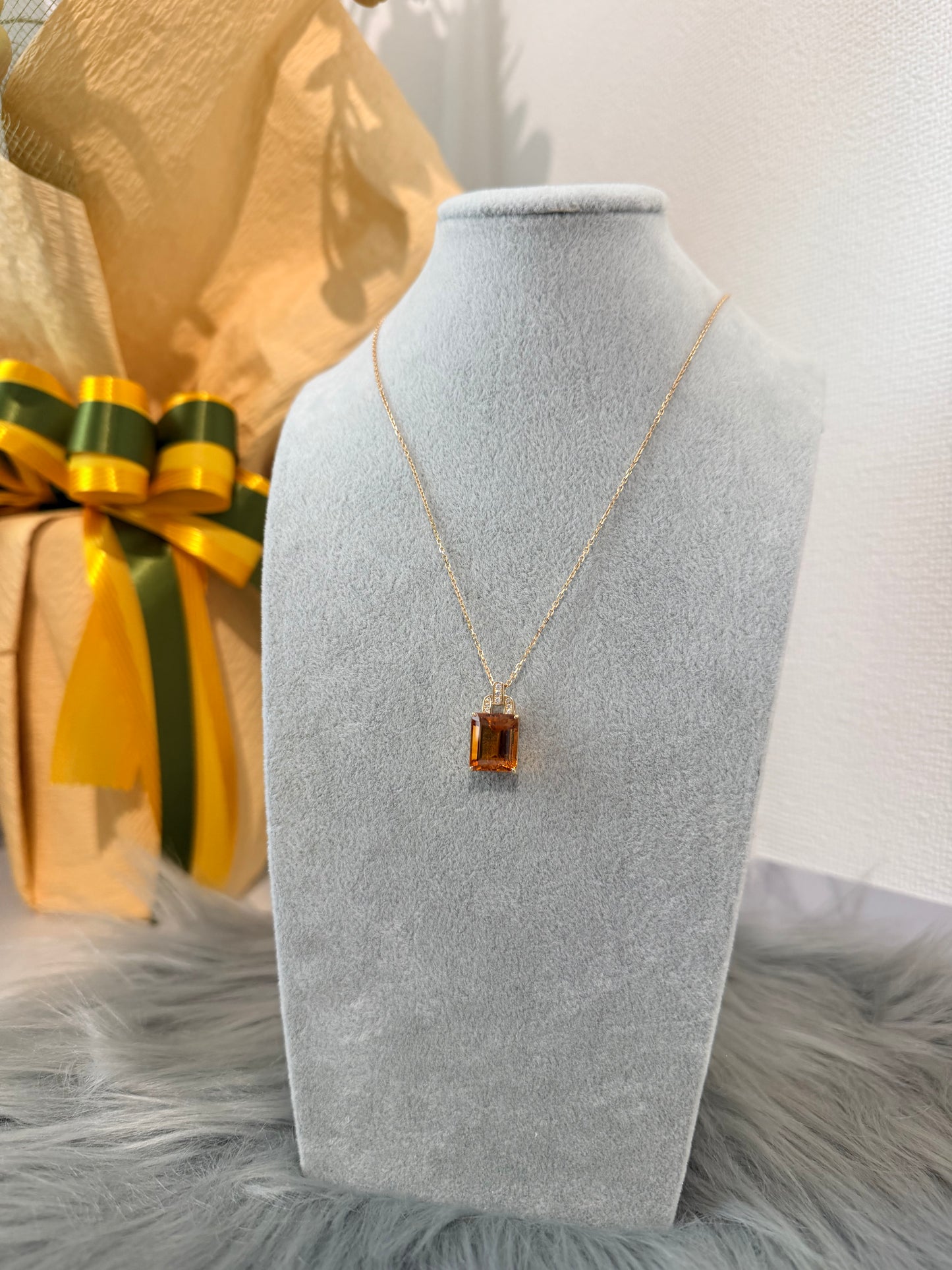 30. 【アールデコ シトリンネックレス】YG　シトリンネックレス