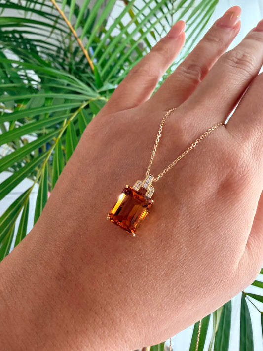 30. 【アールデコ シトリンネックレス】YG　シトリンネックレス