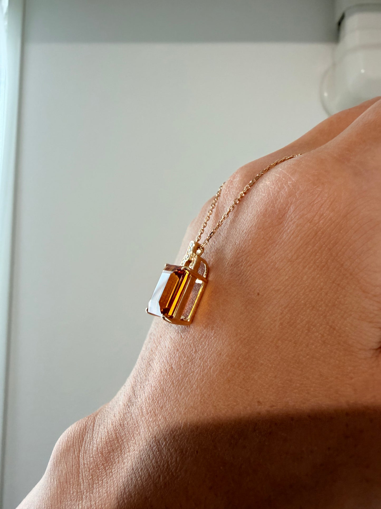 30. 【アールデコ シトリンネックレス】YG　シトリンネックレス