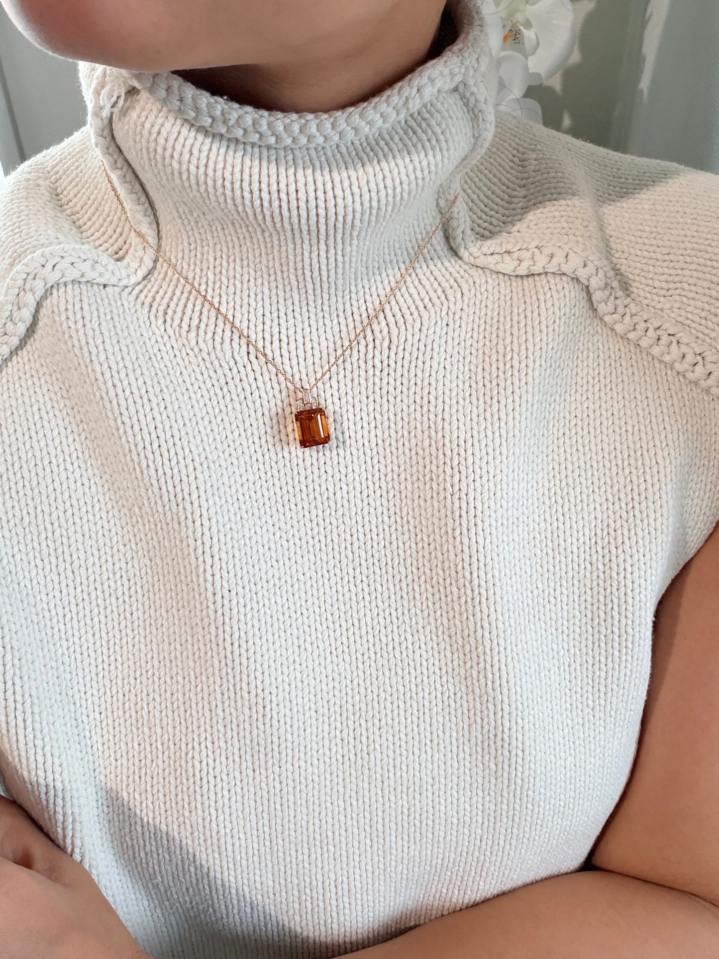 30. 【アールデコ シトリンネックレス】YG　シトリンネックレス